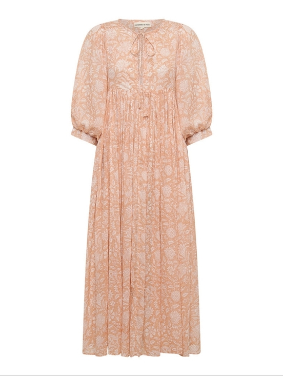DAUGHTERS OF INDIA Kyra Midi Dress Apricot Blush Small NWT - Picture 6 of 10
